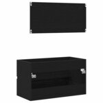 vidaXL Ensemble de meubles de salle de bain 2 Pièces Chêne noir