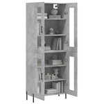 vidaXL Buffet haut Gris béton 69 5x34x180 cm Bois d'ingénierie