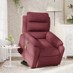 vidaXL Fauteuil inclinable de massage Rouge bordeaux Tissu