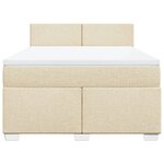 vidaXL Sommier à lattes de lit avec matelas Crème 160x200 cm Tissu