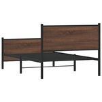 vidaXL Cadre de lit en métal sans matelas chêne marron 100x190 cm