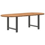 vidaXL Table à manger marron clair bois de chêne massif ovale