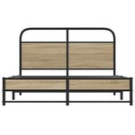 vidaXL Cadre de lit sans matelas 120x190 cm chêne fumé bois ingénierie