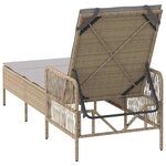 vidaXL Chaise longue avec coussin Beige 157 x 55 x 92cm polyrotin