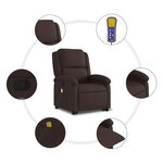vidaXL Fauteuil inclinable de massage Marron foncé Tissu