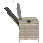 vidaXL Ensemble à manger de jardin et coussins 5 Pièces gris clair rotin