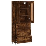 vidaXL Buffet haut Chêne fumé 69 5x34x180 cm Bois d'ingénierie