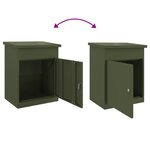 vidaXL Boîte de dépôt de colis Vert olive 44 x 35 x 59 cm Acier
