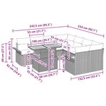 vidaXL Ensemble de canapé de jardin 11 Pièces Noir et Bleu polyrotin