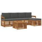 vidaXL Ensemble de canapés d'extérieur 6 pc Naturel et Anthracite