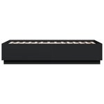 vidaXL Cadre de lit avec lumières LED noir 90x190 cm bois d’ingénierie