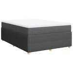 vidaXL Sommier à lattes de lit avec matelas Gris foncé 160x200cm Tissu