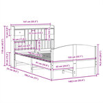 vidaXL Lit bibliothèque sans matelas blanc 135x190 cm bois pin massif