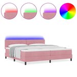 vidaXL Lit à ressorts avec matelas Rose 200 x 200 cm Velours
