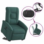 vidaXL Fauteuil inclinable électrique vert foncé tissu