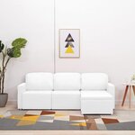 vidaXL Canapé-lit modulaire 3 places Blanc Similicuir