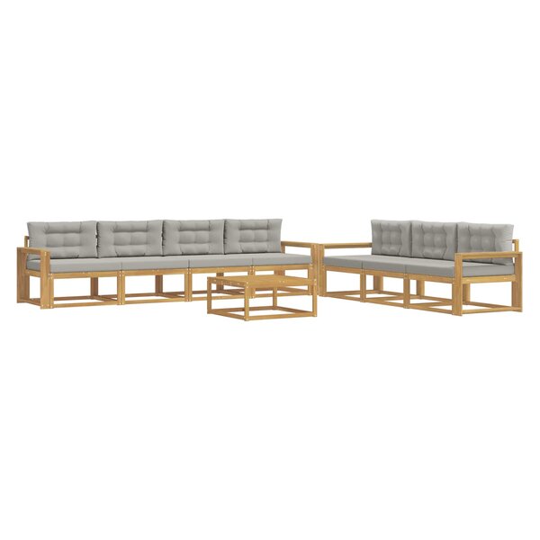 vidaXL Ensemble de canapés d'extérieur 7 pc Blanc et gris clair