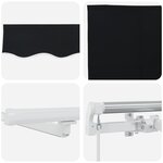 vidaXL Store Manuel Rétractable avec LED Noir 300x250 cm