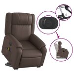 vidaXL Fauteuil inclinable de massage Marron Similicuir