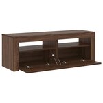 vidaXL Meuble TV avec lumières LED chêne marron 120x35x40 cm