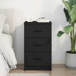 vidaXL Cabinet de chevet Noir 38 x 38 x 66 cm Bois d'ingénierie