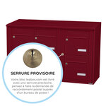 Bloc collectif leabox.com  3x2  grade 3  simple face  Extérieur  fixation murale   Rouge pourpre RAL 3004 finition brillante