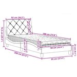 vidaXL Lit avec matelas noir 90x190 cm tissu
