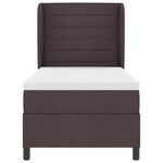 vidaXL Lit à ressorts avec matelas Marron foncé 90 x 200 cm tissu