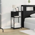vidaXL Cabinet de chevet Chêne noir 41 x 28 x 76 cm Bois d'ingénierie