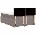 vidaXL Sommier à lattes de lit avec matelas Taupe 140x190 cm Tissu