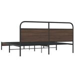 vidaXL Cadre de lit en métal sans matelas chêne marron 180x200 cm