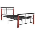 vidaXL Cadre de lit sans matelas métal bois de chêne massif 100x200 cm