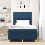 vidaXL Lit à ressort avec matelas bleu 120x200 cm tissu