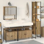 vidaXL Ensemble de mobilier de salle de bain 4 Pièces chêne artisanal