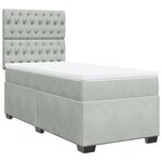 vidaXL Sommier à lattes de lit et matelas Gris clair 90x190 cm Velours