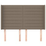 vidaXL Tête de lit avec oreilles Taupe 147x16x118/128 cm Tissu