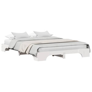 vidaXL Cadre de lit Blanc 150 x 200 cm Pin massif