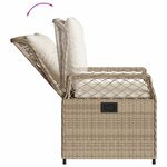 vidaXL Ensemble à manger de jardin et coussins 9 Pièces beige Poly rotin