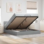VidaXL Cadre de lit ottoman et matelas gris clair 200x200cm tissu
