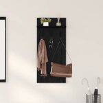 vidaXL Porte-manteau mural avec étagère Chêne noir 90 x 40 x 10 cm
