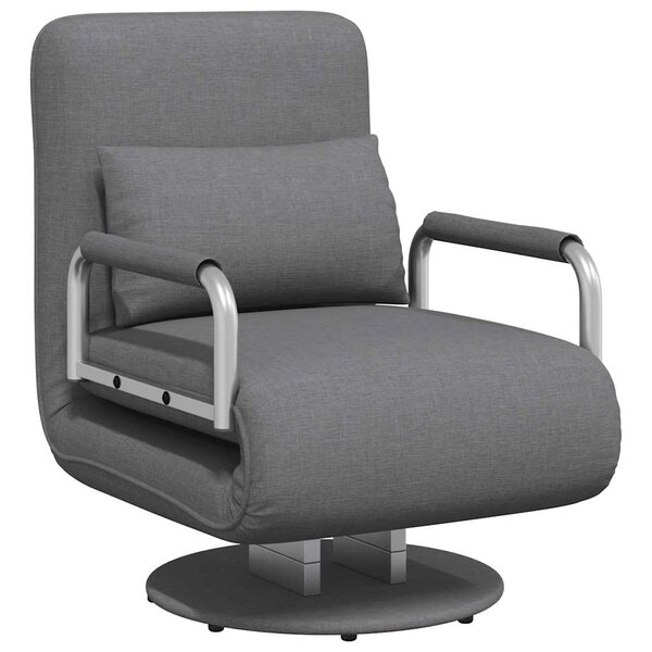 vidaXL Fauteuil pivotant et canapé-lit gris foncé tissu