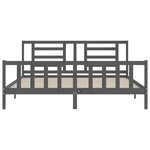 vidaXL Cadre de lit sans matelas gris 200x200 cm bois massif de pin