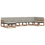 vidaXL Ensemble de canapés d'extérieur 7 pc Gris Naturel et Clair