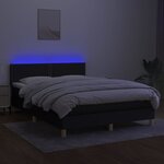 vidaXL Sommier à lattes de lit avec matelas LED Noir 140x200 cm Tissu