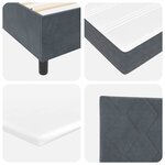 vidaXL Lit à ressorts avec matelas Gris foncé 200 x 90 cm Velours