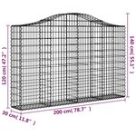vidaXL Paniers à gabions arqués 6 Pièces 200x30x120/140 cm Fer galvanisé