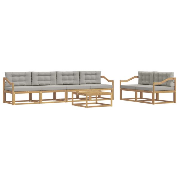 vidaXL Ensemble de canapés d'extérieur 6 Pièces Blanc et gris clair