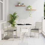 vidaXL Ensemble de salle à manger pour jardin 3 Pièces Gris Poly rotin