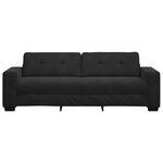 vidaXL Canapé 3 Pièces Noir Tissu en lin mélangé