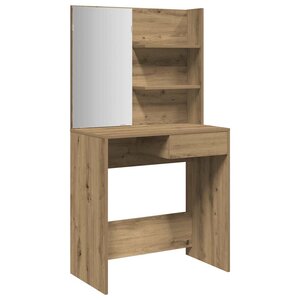 vidaXL Coiffeuse avec miroir chêne artisanal 74 5x40x141 cm